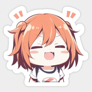 cute chibi happy anime girl Sticker